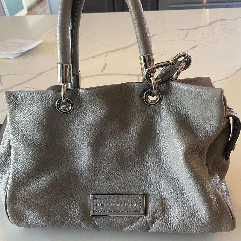 Marc Jacobs Gray Leather Top-Handle Crossbody Bag